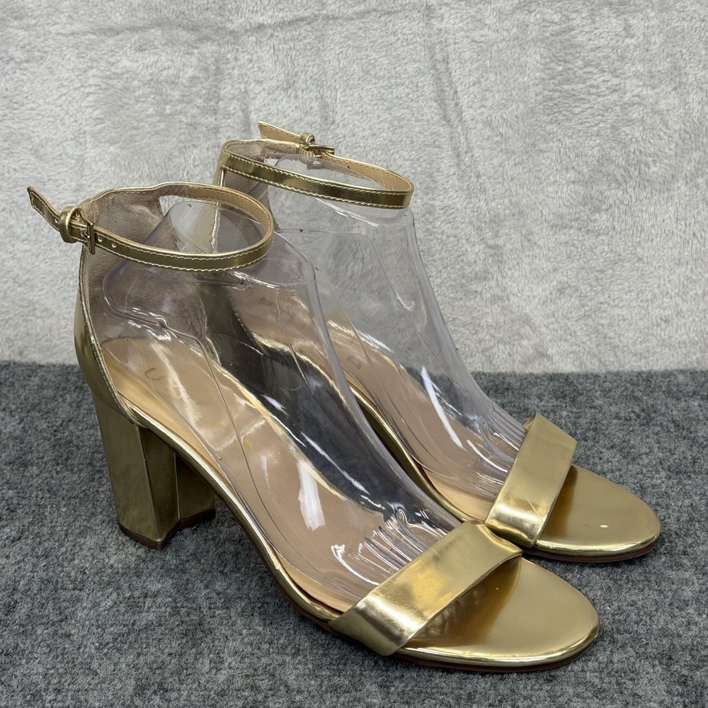 Unisa UNDAEICY‎ Shoes Womens Size 10 Gold Strappy Ankle Strap Block Heel Dress
